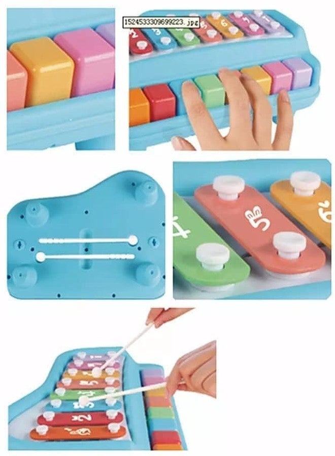 MKY 8-Tone Xylophone Learning Toy: Kids' Educational Knock Playing 2-in-1 Colorful Plastic Percussion Piano Toy - Image 2